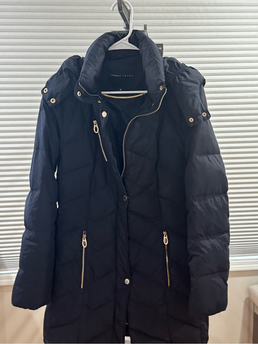 Ivanka Trump Black Quilted Puffer Coat with Hood